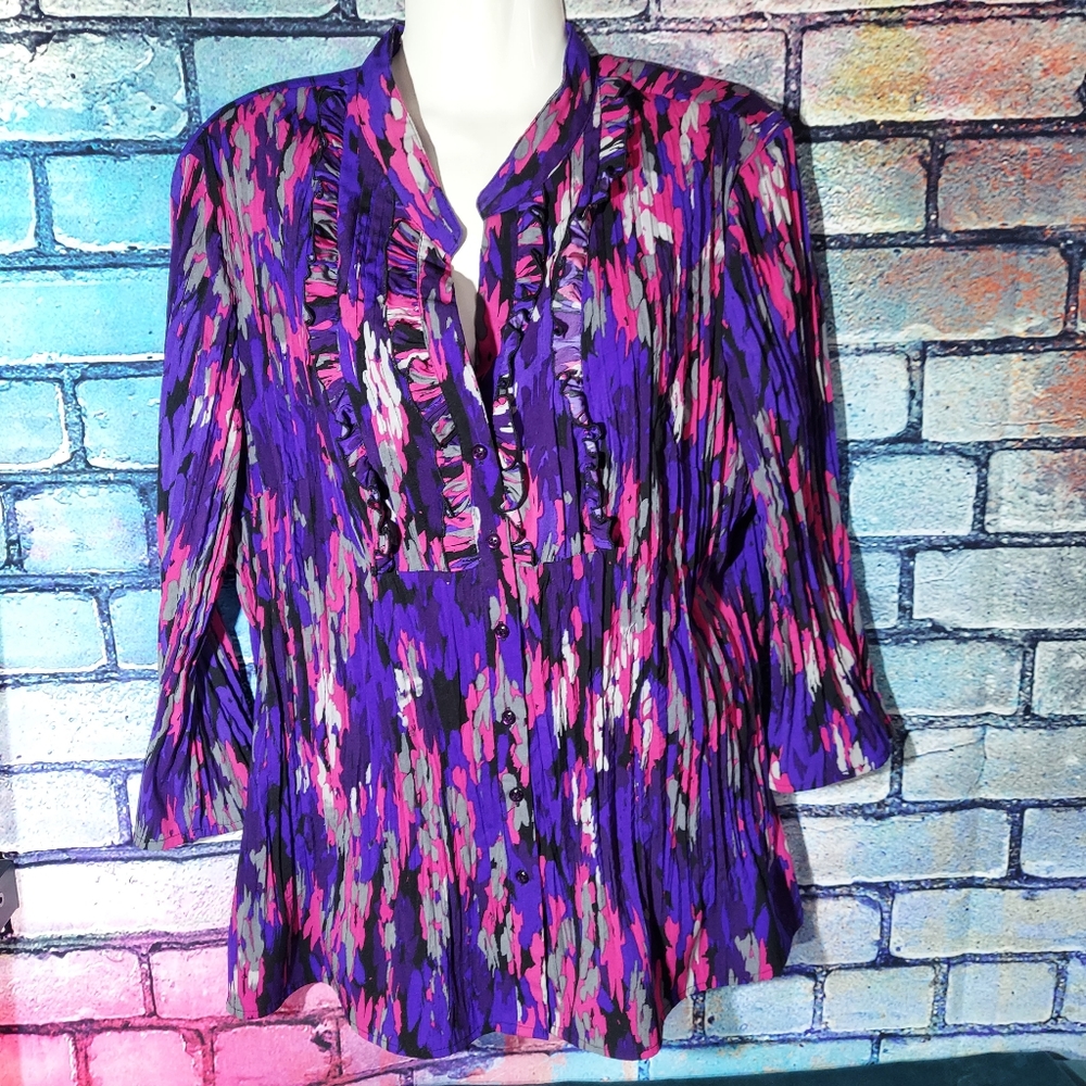 COMO STRETCH purple multicolor paint graffic Size XL pretty style